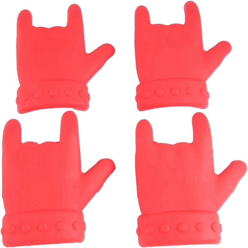 주방 실리콘 냄비 클립 뚜껑 리프팅 가제트 스푼 거치대 스팀 릴리서, 누출 방지 뚜껑 리프터 기구, 손바닥 모양 내구성, 4 개