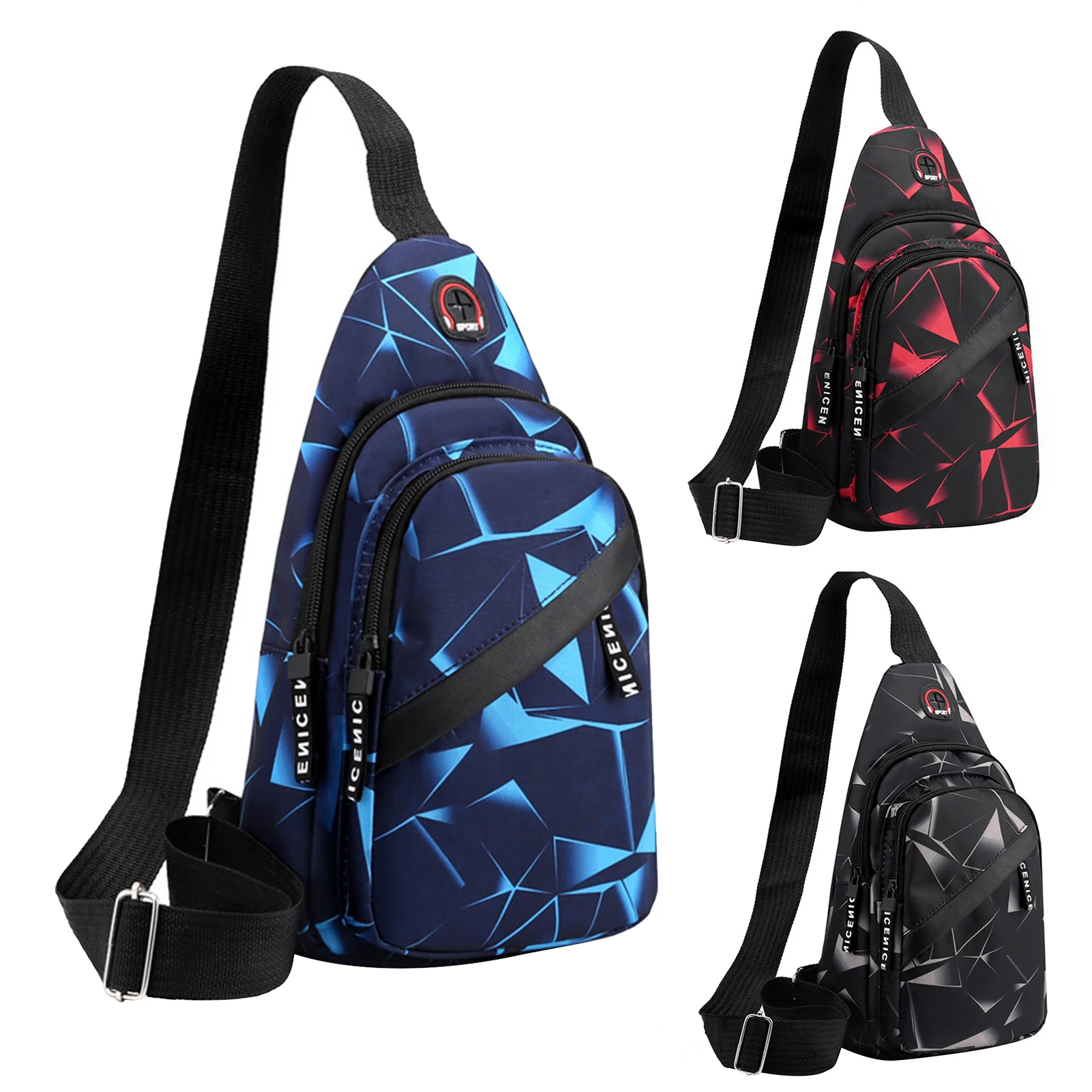 

Shoulder Crossbody Bag Nylon Chest Pack Travel Messenger Chest Bag Light Outdoor Sport Recreation Lovers Single Shoulder Bag