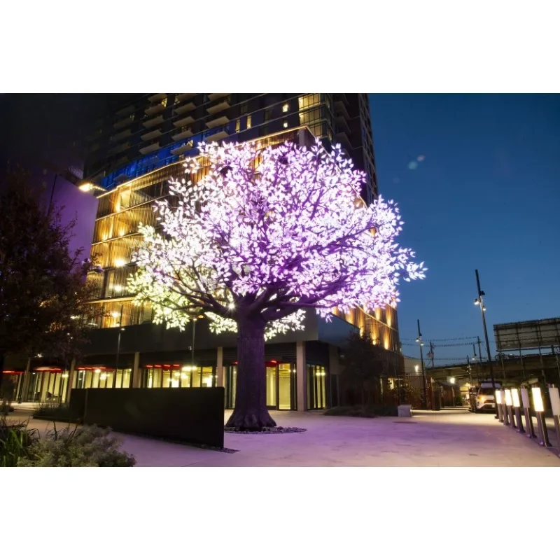 Großer Garten, künstlicher großer funkelnder Lichtbaum, Landschaftsdekoration, großer RGB-Farb-LED-Baum