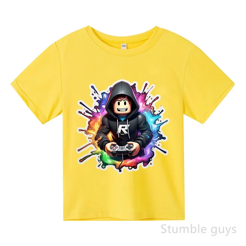 

Летняя детская модная футболка с рисунком Roblox, одежда для мальчиков и девочек