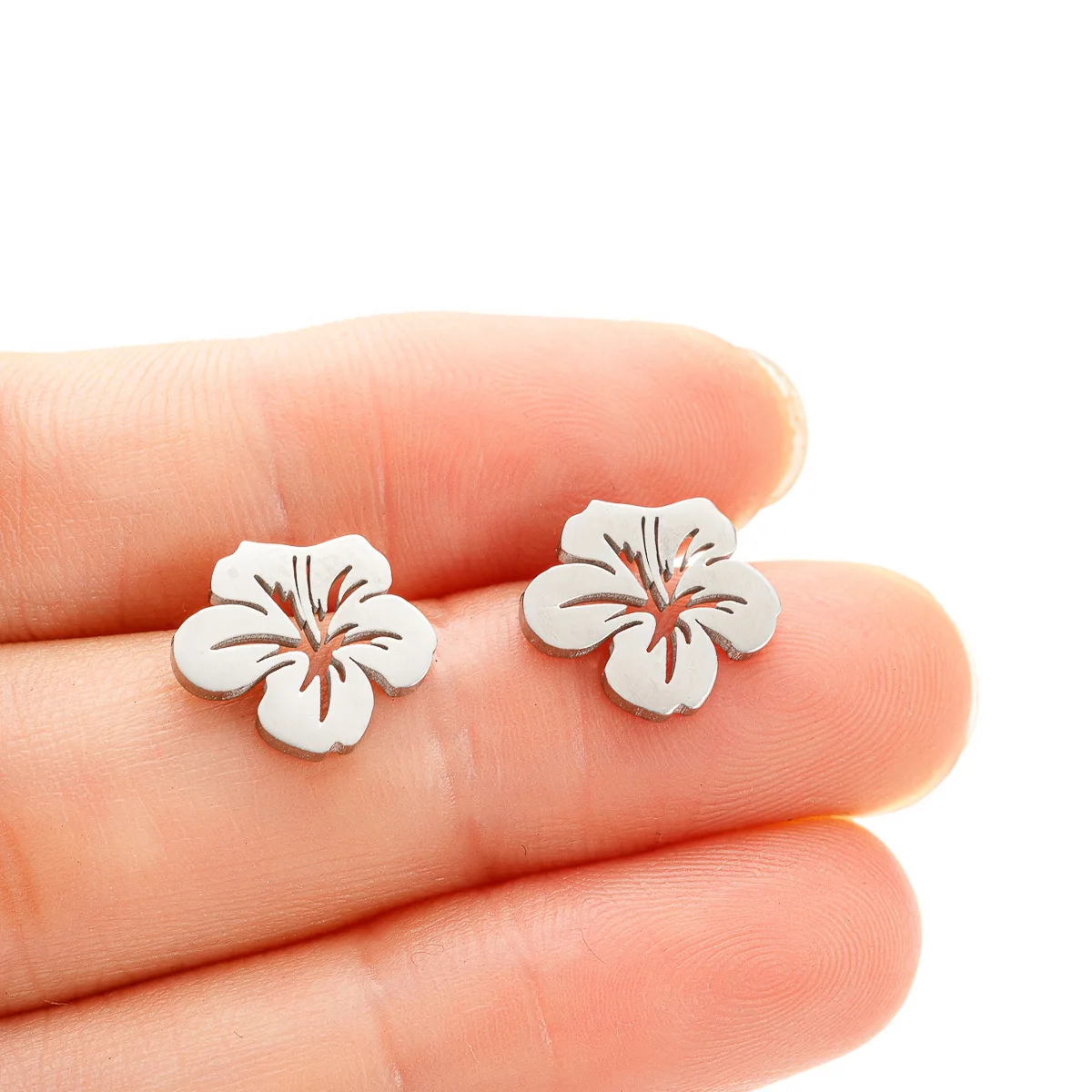 Korean Stainless Steel Flower Women Earrings Brincos Fashion Morning Glory Earings Piercing Jewelry Valentine Gifts - view 6