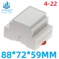 1PCS 4-22 DIN Rail PLC Junction Boxes ABS Plastic Electronics Box Chassis case 88x72x59mm 35-Rail Mounting Instrument Housing