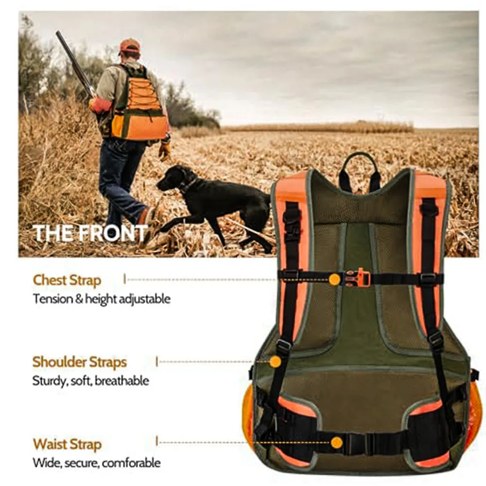 Tactical Upland Hunting Vest for Men Pheasant Hunting Backpack for Bird, Upland Strap Bag with Game Pouch for Quail Hunting