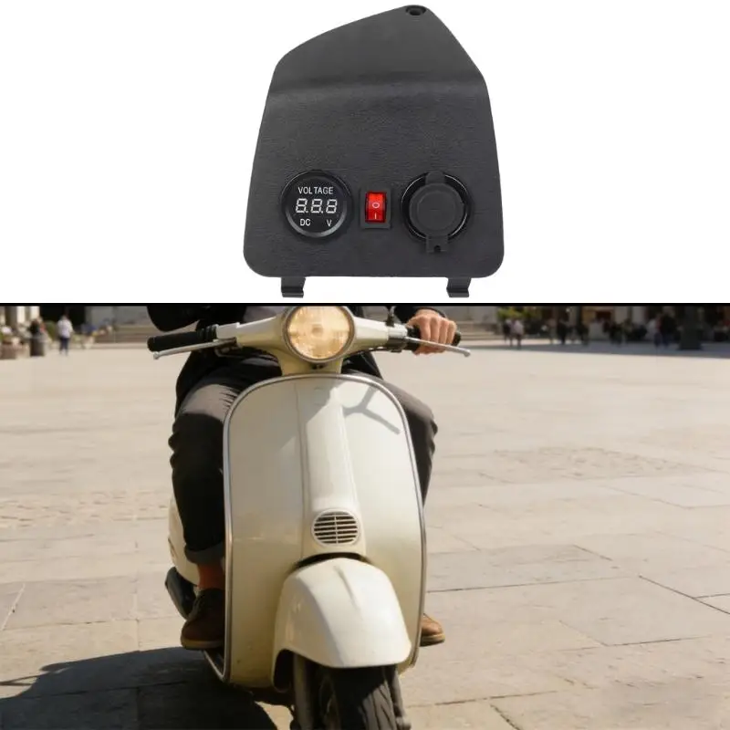 Double Output USB Chargers Monitoring Motorcycle Power Adapter Outlet R6FB