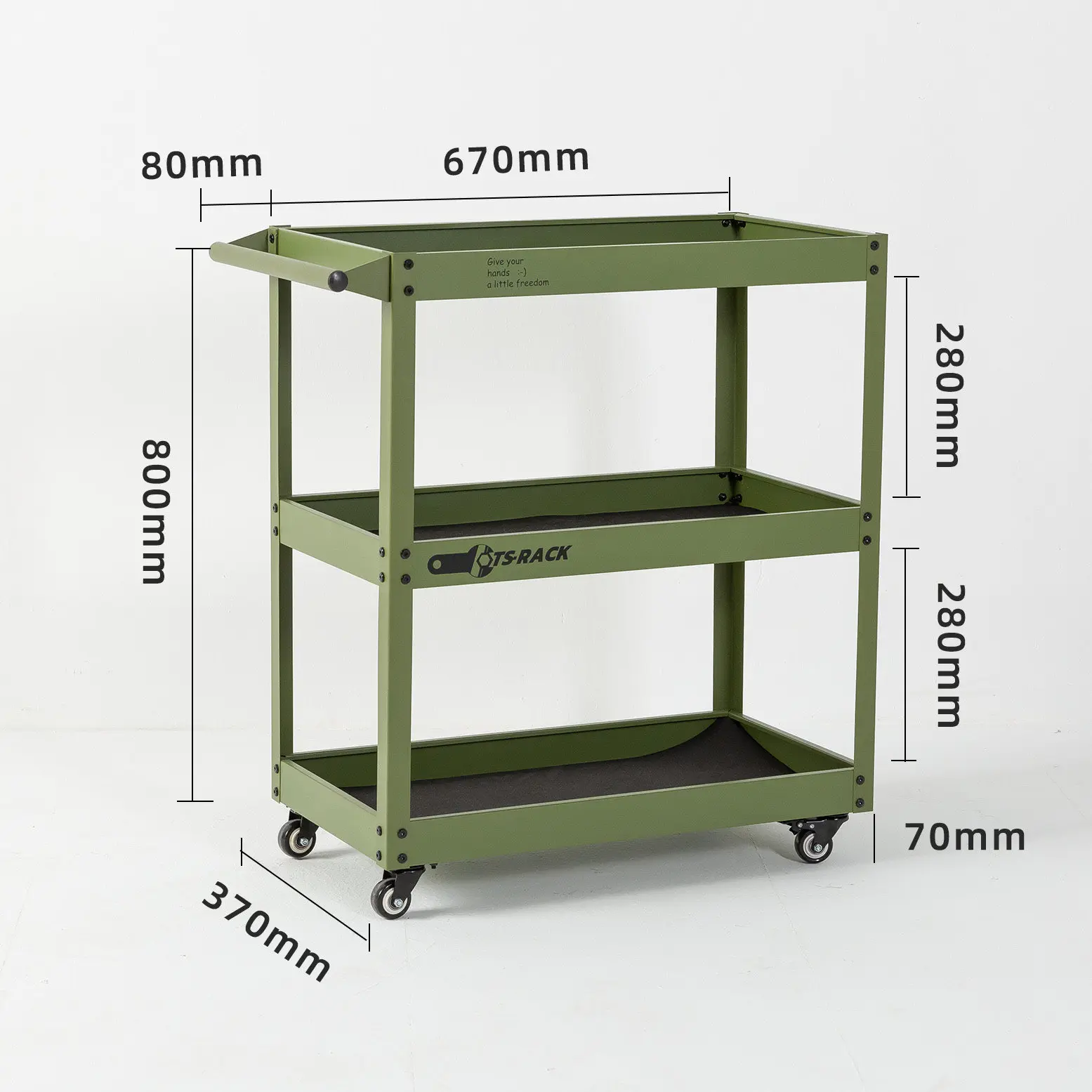Mobile Storage Rack for Coffee Shop Library Home Heavy Load Silent Omni Caster Ergonomic Grip Thick Leg Non Skid Foam Mat