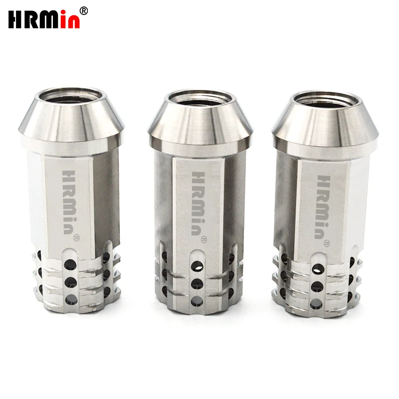 HRMin factory 20ps M12*1.5/M12*1.25/M14*1.5/M14*1.25mm titanium nut 10.9 grade Gr.5 titanium cone seat wheel lug nut for racing