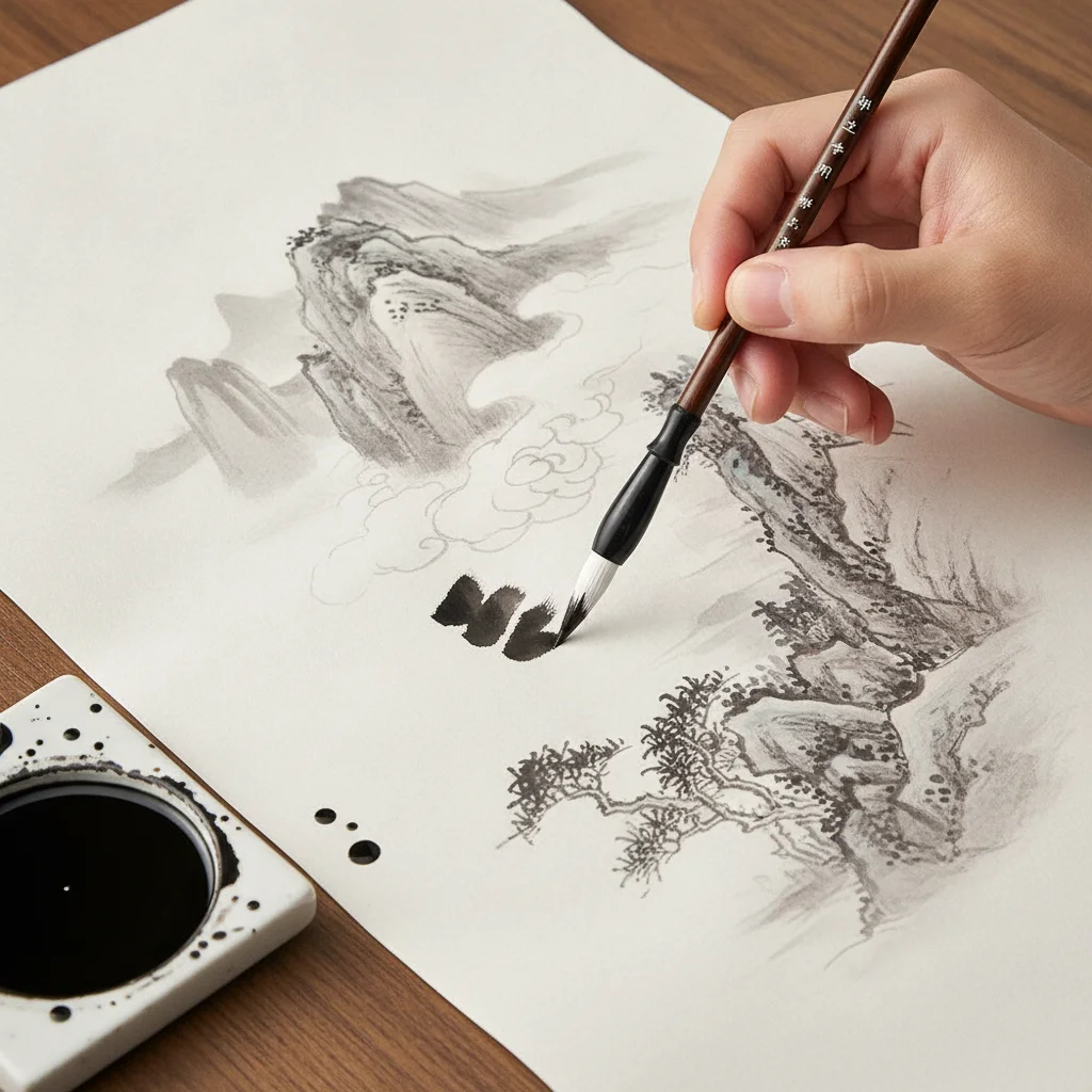 School White Woolen Stationery Writing Brush Brush Pen Brown Weasel Hair Chinese Calligraphy
