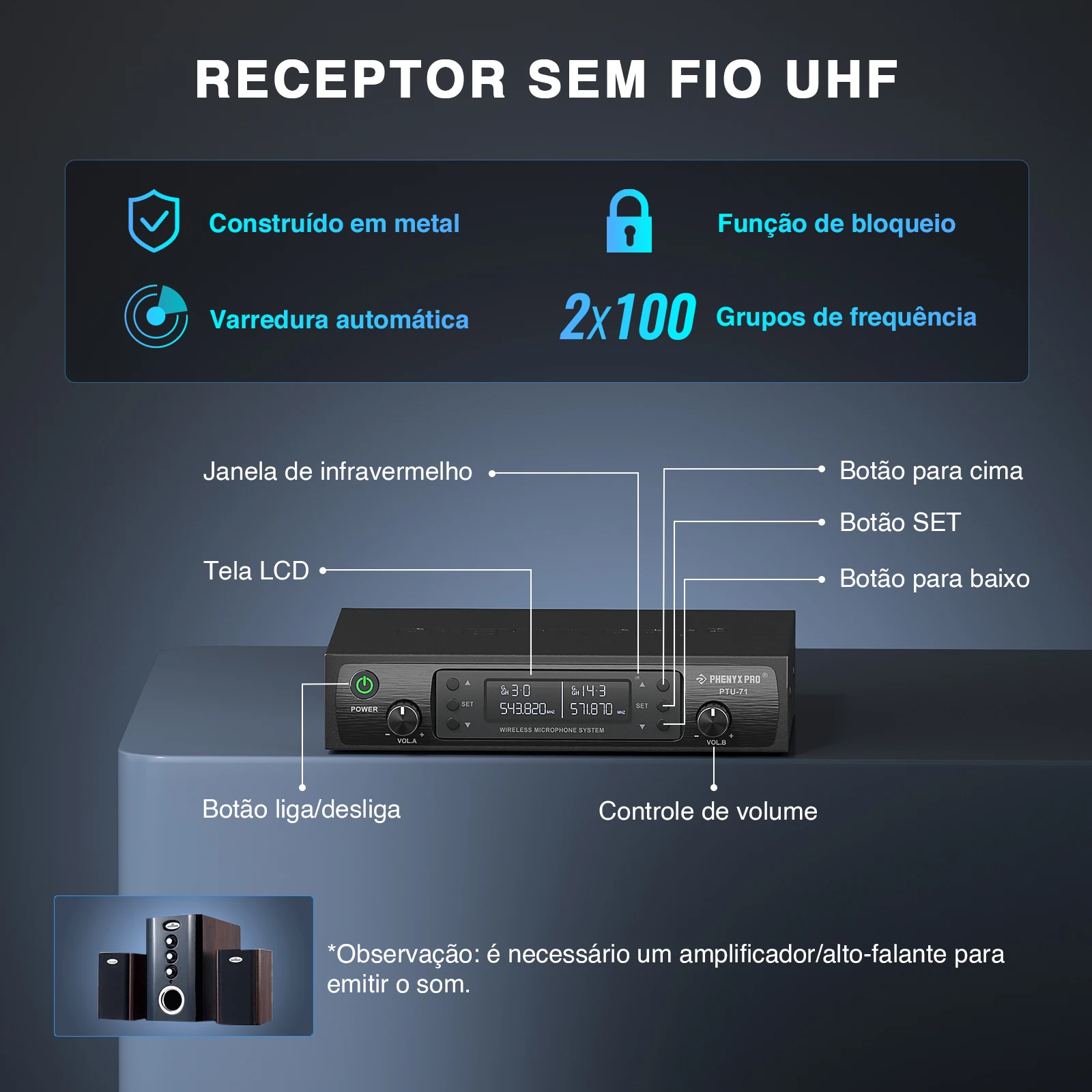 Phenyx Pro UHF двойная беспроводная микрофонная система профессиональная регулируемая прочная металлическая конструкция 100 м для церковного, пения, караоке