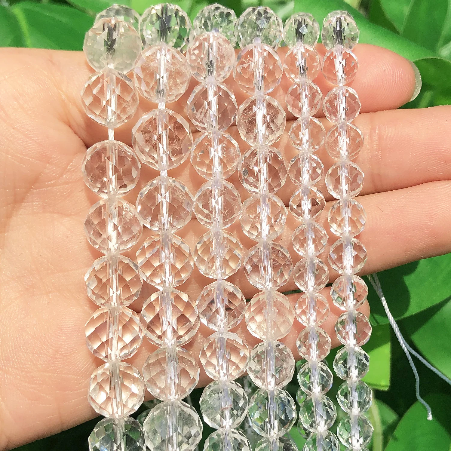 Natural White Clear Quartz Genuine Stone Beads Faceted Loose Spacer Beads for Jewelry DIY Making Charms Bracelet Accessories