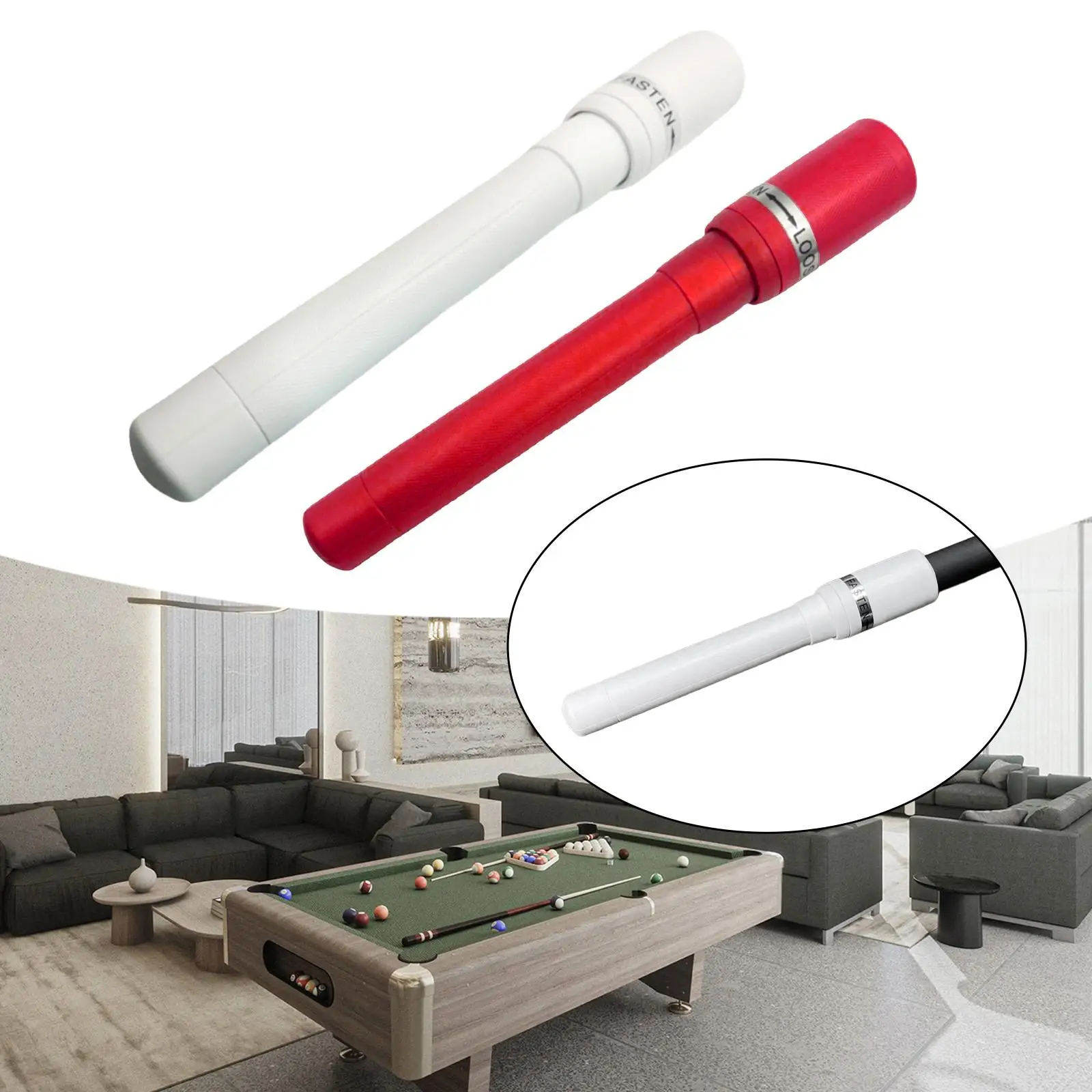 

Portable Pool Cue Extension 30cm ABS Billiard Shaft Lengthener for Multiple Style Billiard Game