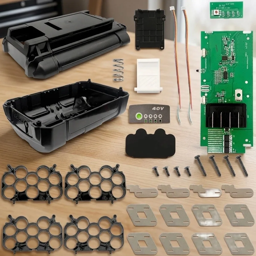 40V Lithium Battery Case with Built in PCB for Compatible Tool 40V Holds 20 Li for ion Cells Plastic Protective Shell