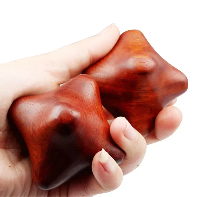 1PCS Vietnam Rosewood Hexagonal Hand Ball Massage  Meridian Health Care Equipment Deep Tissue  Acupressure Rings