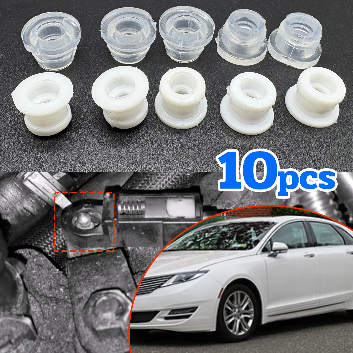 

10PC for Lincoin MKC MKX MKZ Mark LT Gear Shifter Lever Cable End Rod Linkage Bushing Grommet Parts Drivetrain Connect Trans Kit