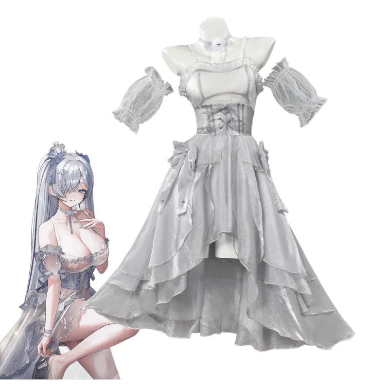

NIKKE Cinderella Cosplay Costume Glass Princess Dress Goddess of Victory Outfit Cinderella Wig Full Set For Halloween Party