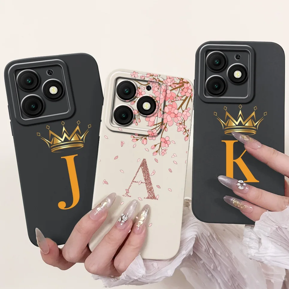 For ITEL A50 A 50 Case 26 Letters Initials Coque Shell Shockproof Silicone TPU Back Cover for ITELA50 Soft Bumper