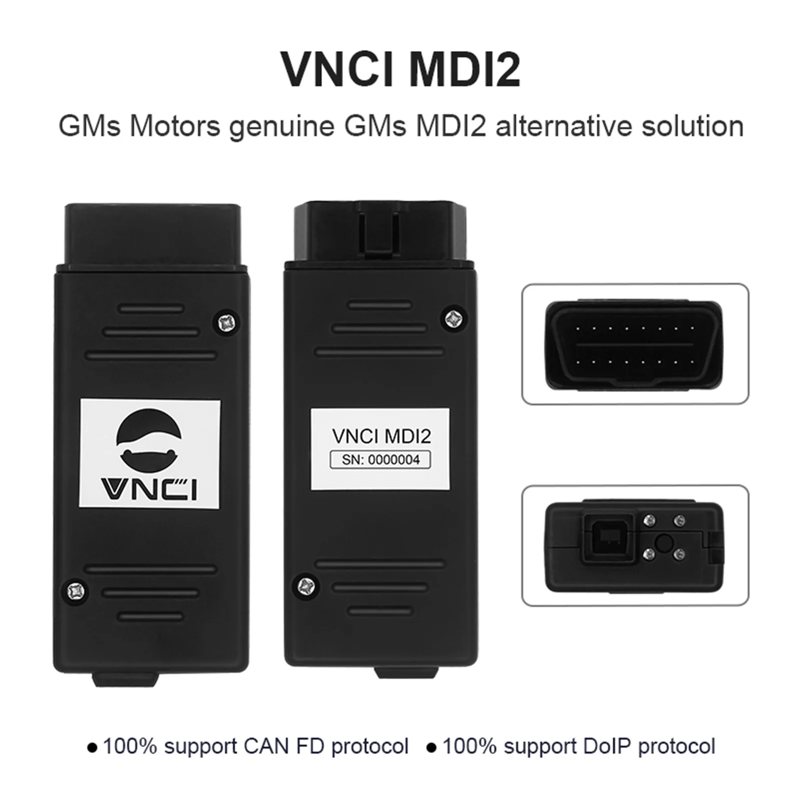 VNCI MDI2 CAN FD DOIP Car Auto Diagnostic Interface for Cadillac Chevrolet Buick GM for Techline Connect (TLC) Software