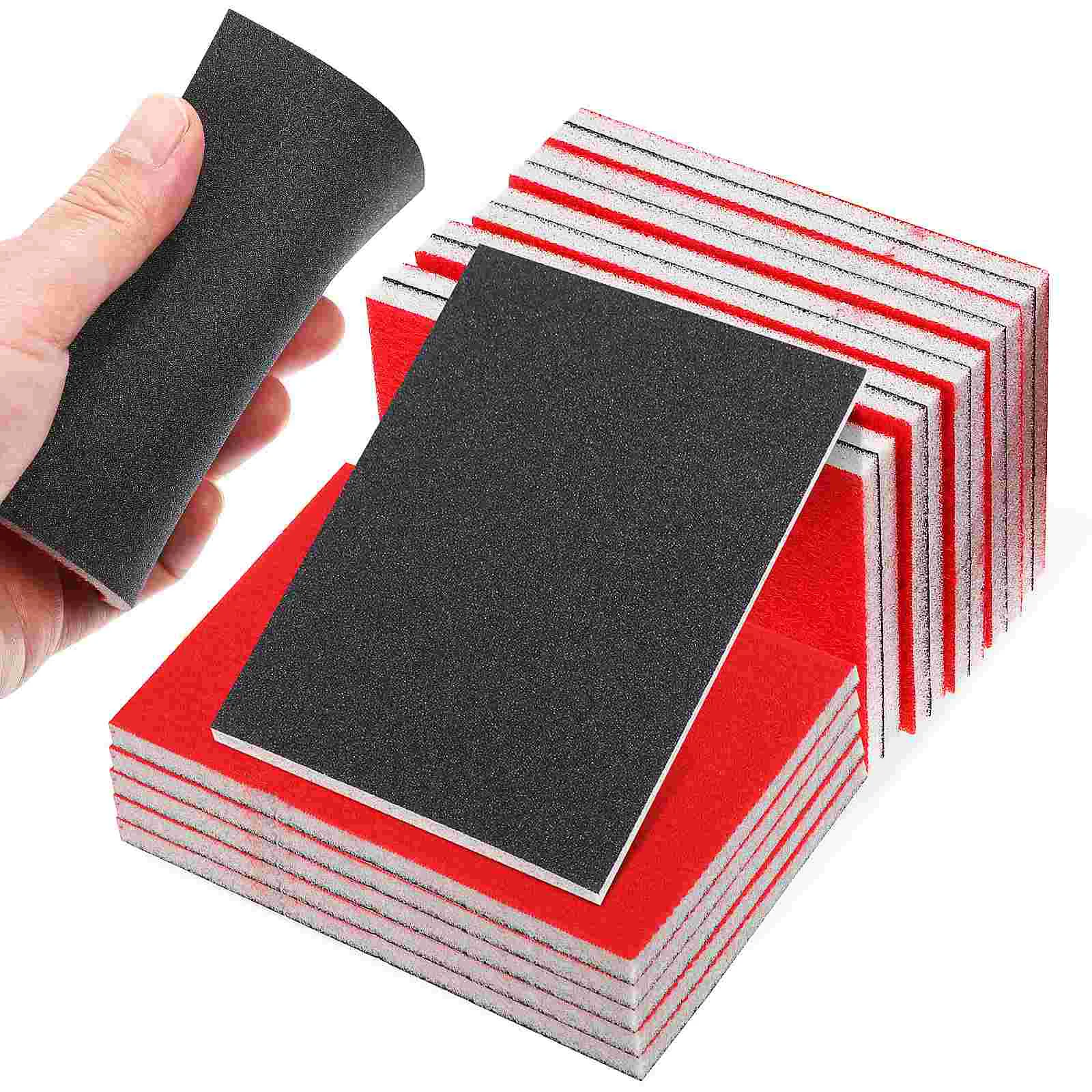 20 Pcs Car Sanding Paper Sandpaper For Automotive Kit Blocks Wood Paint Surface Sponge Flocking Pads Foam