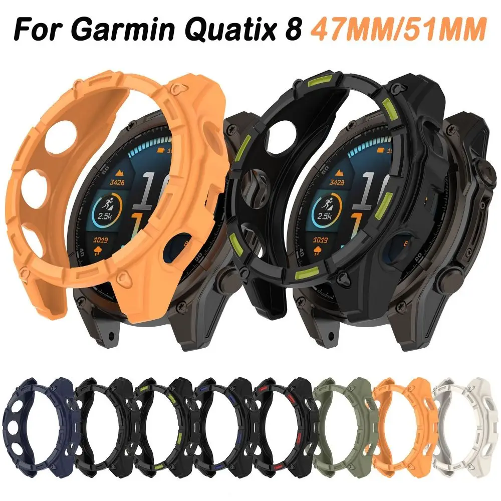 New TPU Protective Case Anti-Scratch Hollow Frame Bumper Soft Edge Shell for Garmin Quatix 8 47MM/51MM Smart Watch Accessories