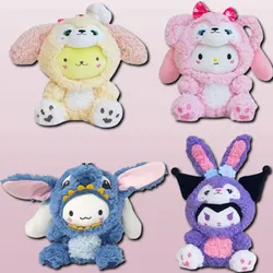 Kawali Sanrio peluche bambola giocattoli carino Kuromi Hello Kitty My Melody Cinnamoroll peluche bambole Cartoon peluche regali di natale