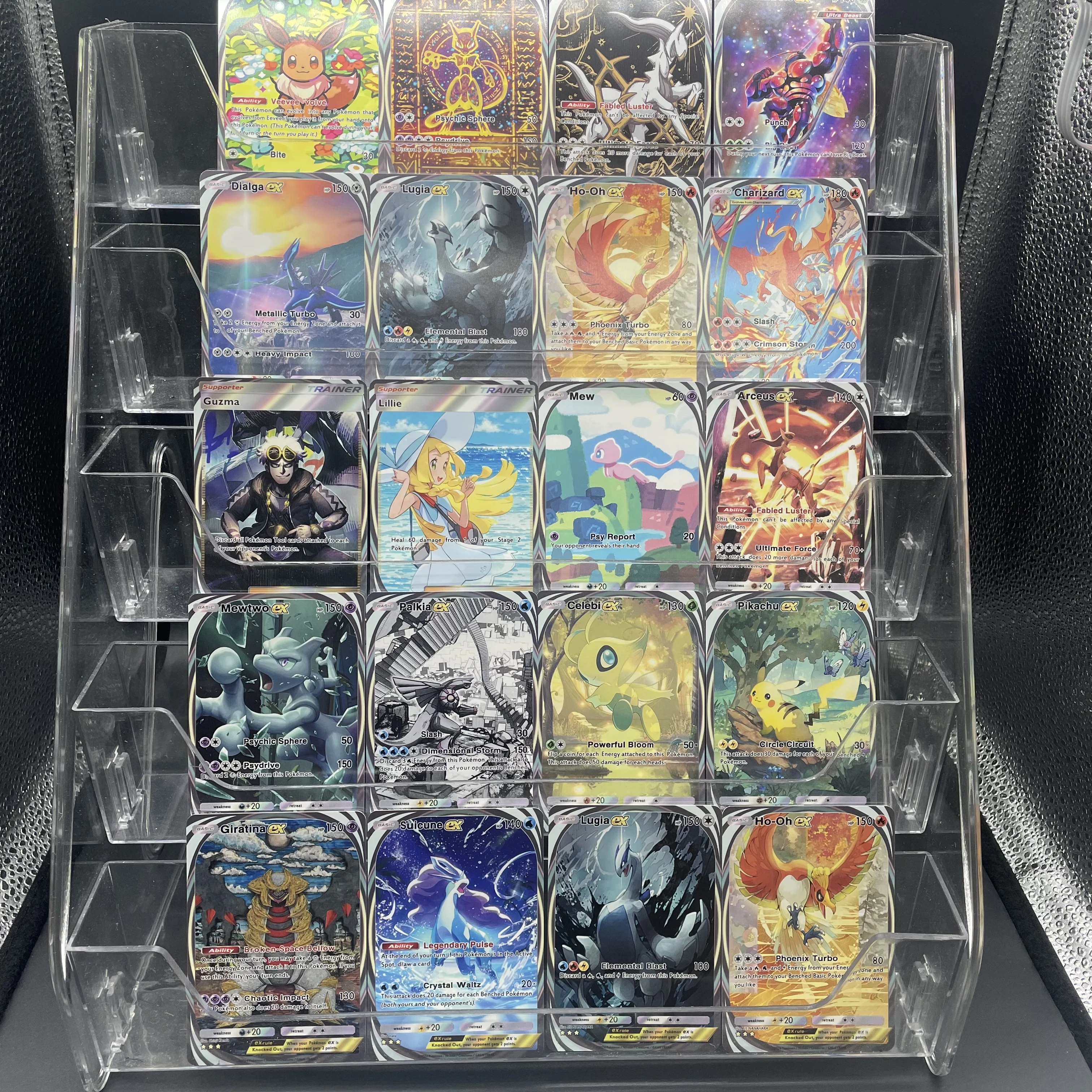 أنيمي Ptcg Tcg جيب 20 قطعة/المجموعة Pichu Mew Rayquaza Mewtwo Lillie المدربين الإنجليزية جمع بطاقة جامع هدايا الحفلات #6