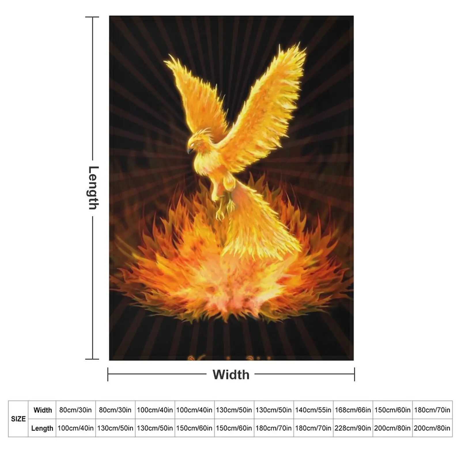 Phoenix Rising Throw Blanket Sofa Throw Multi-Purpose Plush Sofa Quilt Blankets