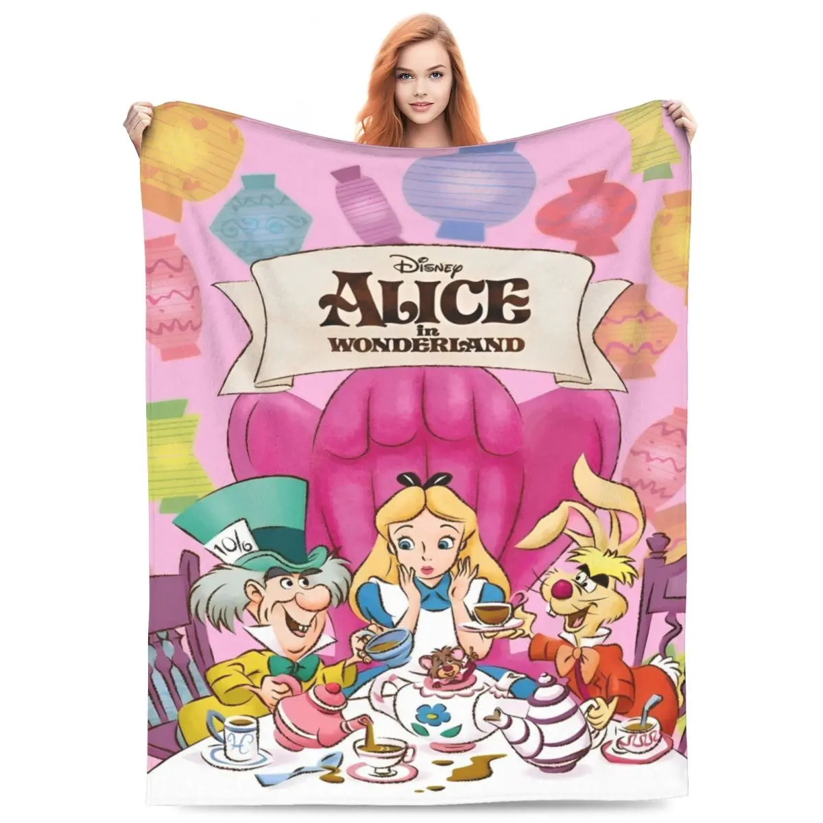 Multifunction Princess Alice In Wonderland Blanket Merch Room Decorative Throws And Blankets Super Warm Flannel for Couch