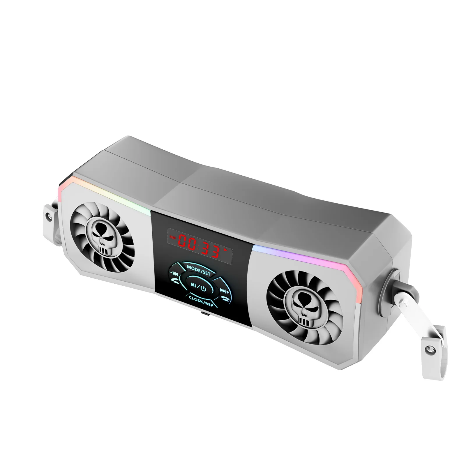 Motorcycle Speaker/Wireless Stereo System/Controller Installation/MP3 Player/FM Radio/No Charging Function