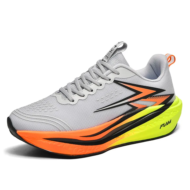 

Sports and leisure shoes, men's shoes, marathon oversized air cushioned shoes, fly woven all season rubber, wear-resistant, anti