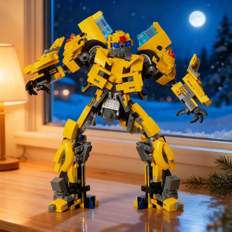 858pcs MOC Transforming Robot Bumblebee Alt Build Model Building Blocks Toy Construction Christmas Gift Creative Display Art