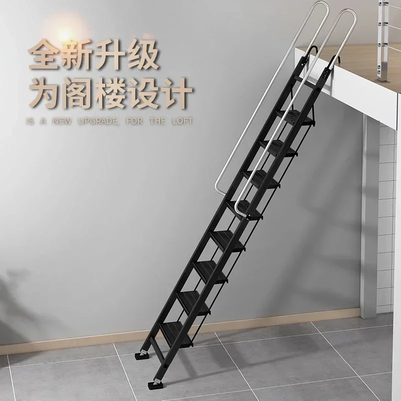 Household aluminum alloy loft ladder ten-step escalator indoor and outdoor thickened engineering ladder