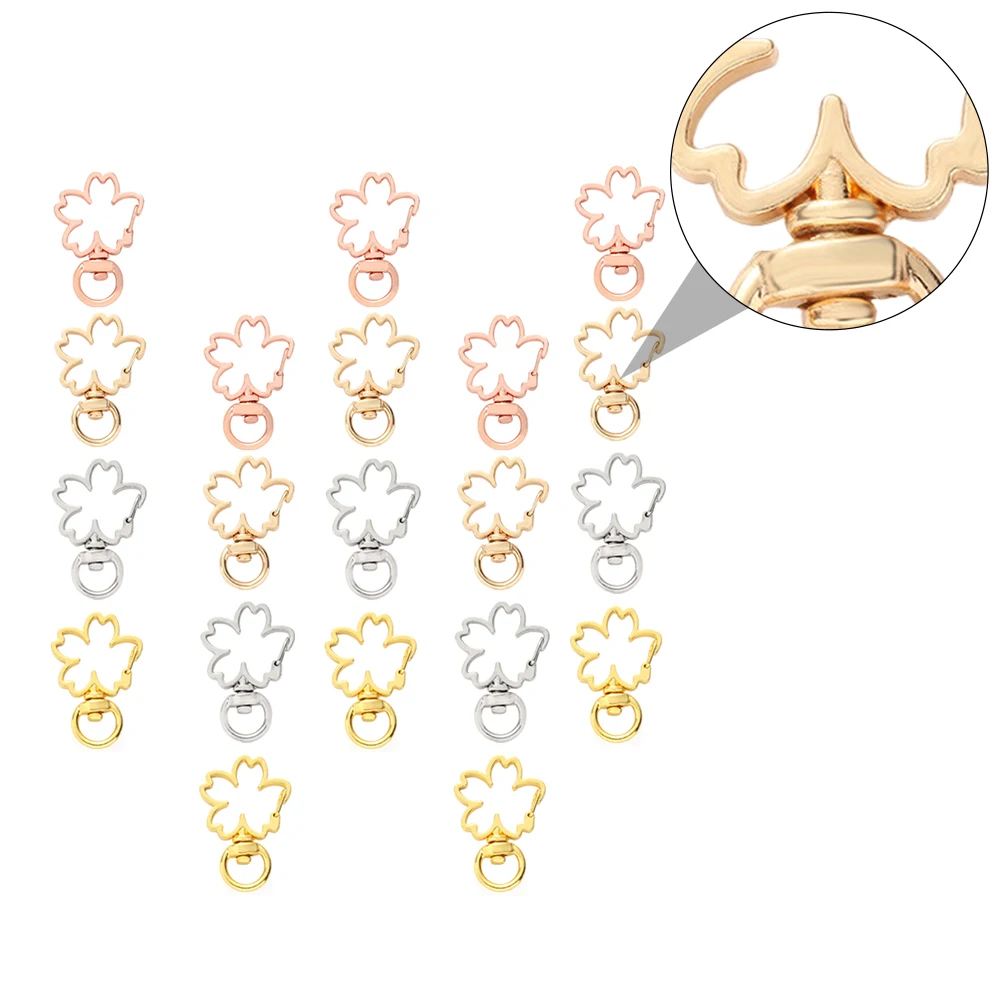 

20pcs Sakura Keychains Alloy Diy Pendant Buckles Keychain Decor For Bags Accessories Hanging Crafts Durable Car