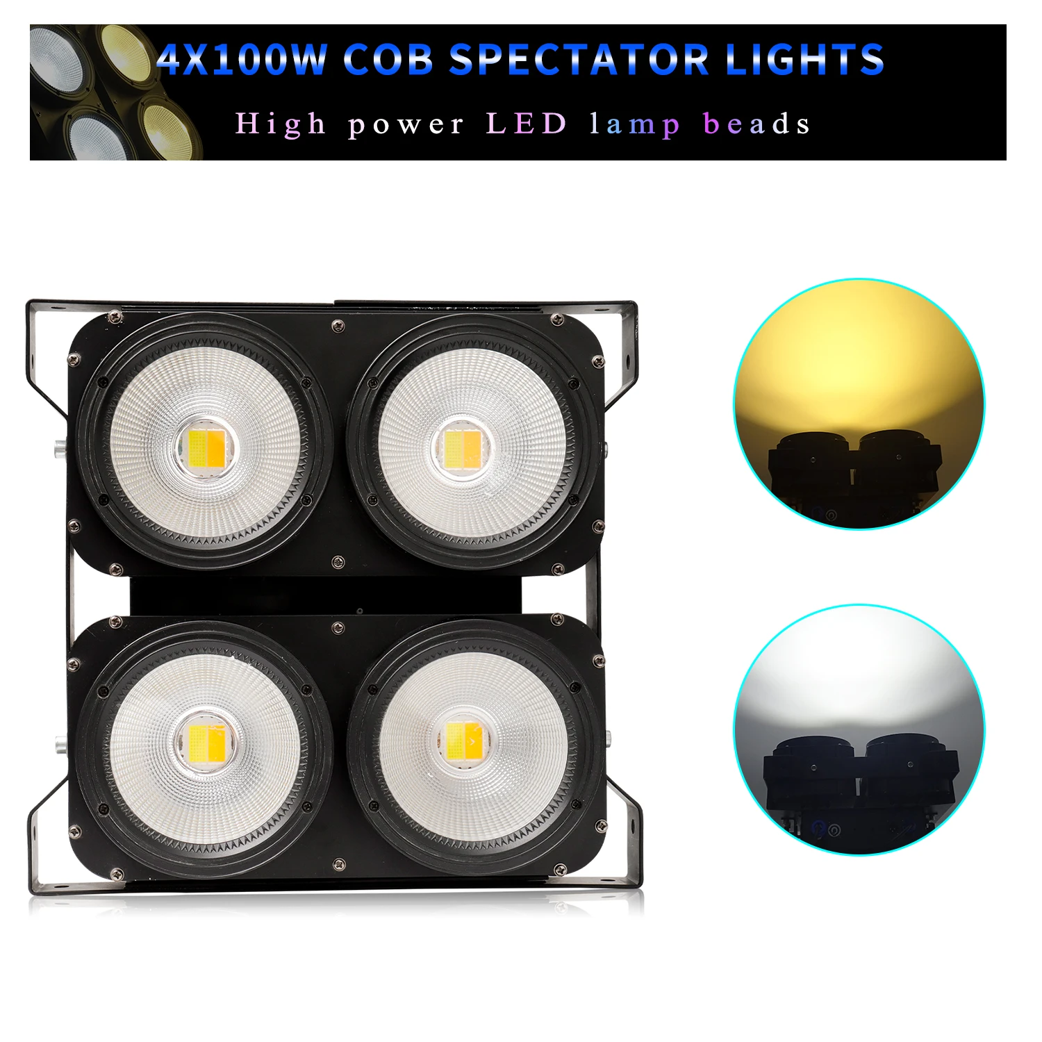 

4 Eyes Strobe Stage Lights 4x100W COB Cool White Warm White Audience Lights DMX Control For Disco DJ Stage Lighting