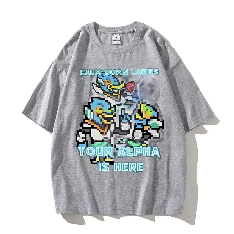 Y2k Lustige Meme-T-Shirts „Beruhigt euch, Damen, euer Alpha ist da“ Berdly Deltarune Accessoires T-Shirt Lässiger Print T-Shirt Kleidung Unisex – Detail 5