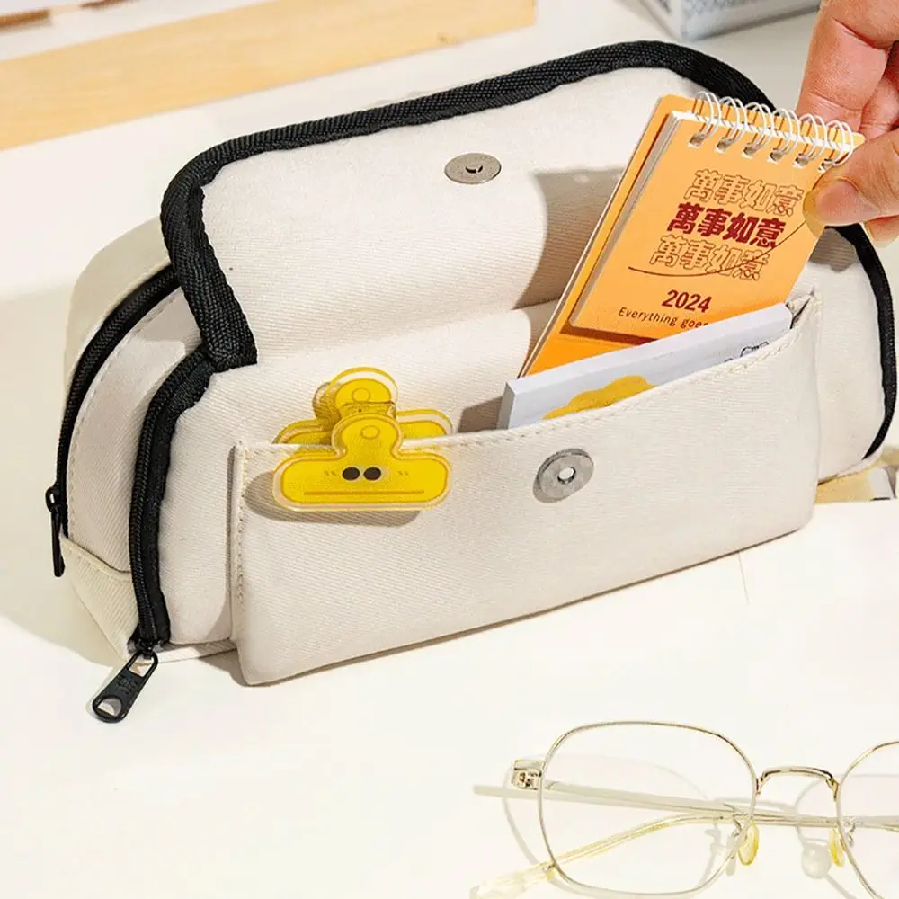 Simple Cartoon Pen Bag Large Capacity Polyester fibre Pen Storage Bag Pencil Case Student