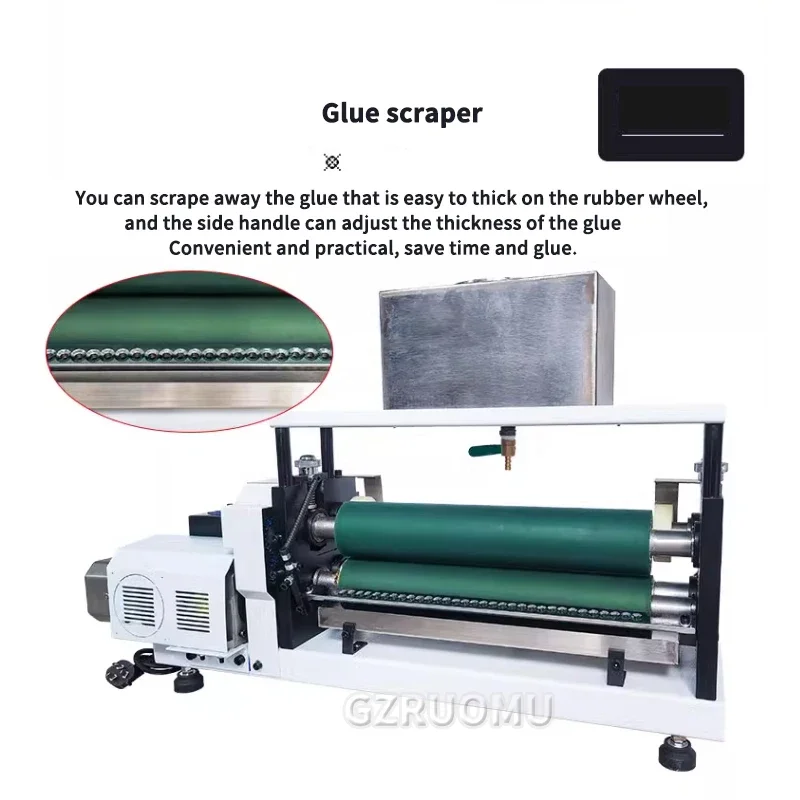 0-400MM Hand Operated Glue Applicator Stainless Steel Brushing Machine Home Wallpaper Gluing Machine For Photo Album/Cloth