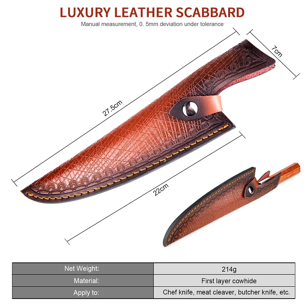 Luxury leather scabbard Professional Kitchen Chef Knife Protective knife cover Portable Knife Scabbard Safe Cover Home&Outdoor