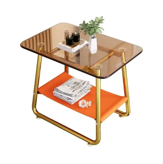 

Small Side Table For Bedside Tempered Glass For Small Apartment Simple Nightstand Design