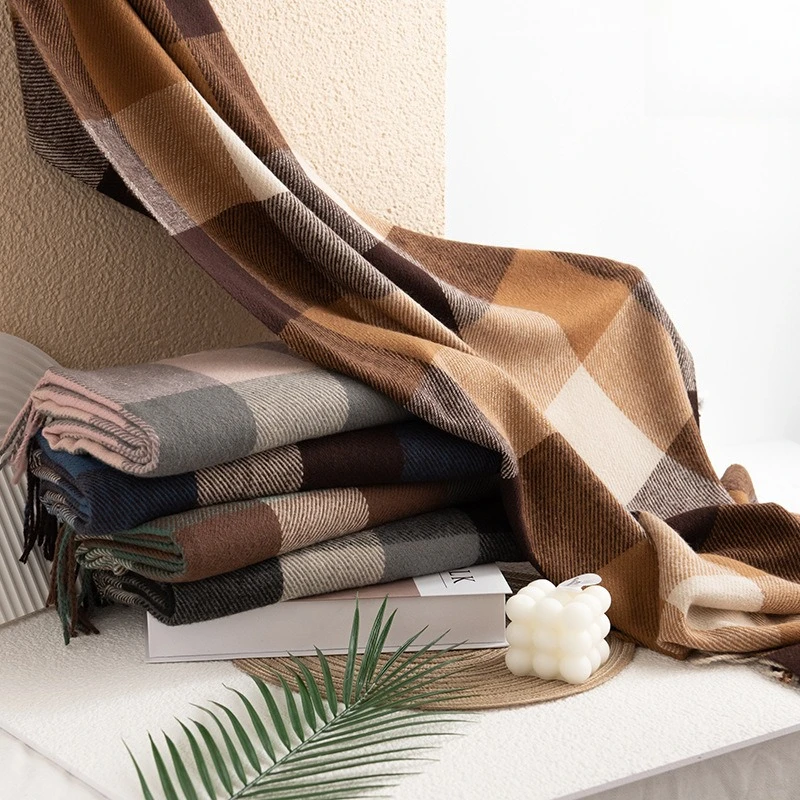 Autumn and Winter New British Style Plaid Scarf Fashion Imitation Cashmere Scarf High-end Sense Versatile Shawl Scarf