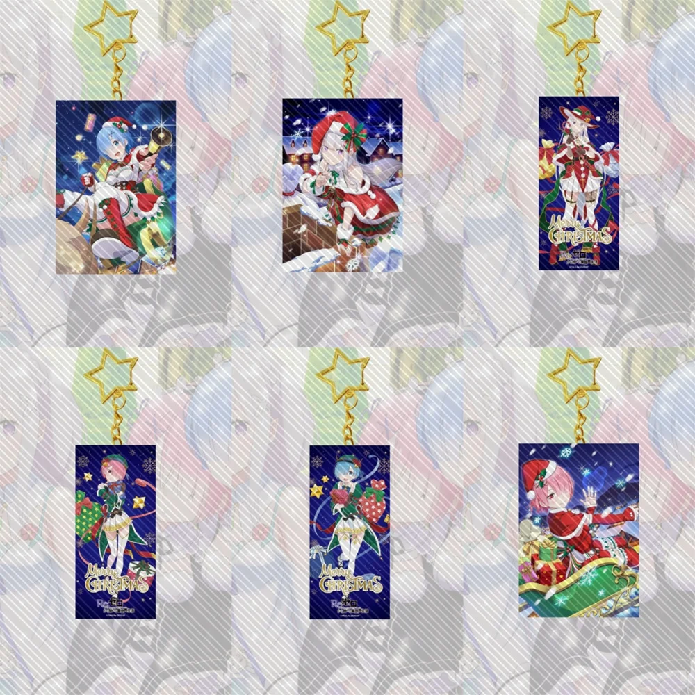 

6cm Anime Re:Zero Kara Hajimeru Acrylic keychain Model Cosplay Characters Ornament Accessories Goods birthday Collection Gifts