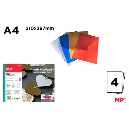 Metallized 4 color metallized cardboard 4 Block Mainpaper