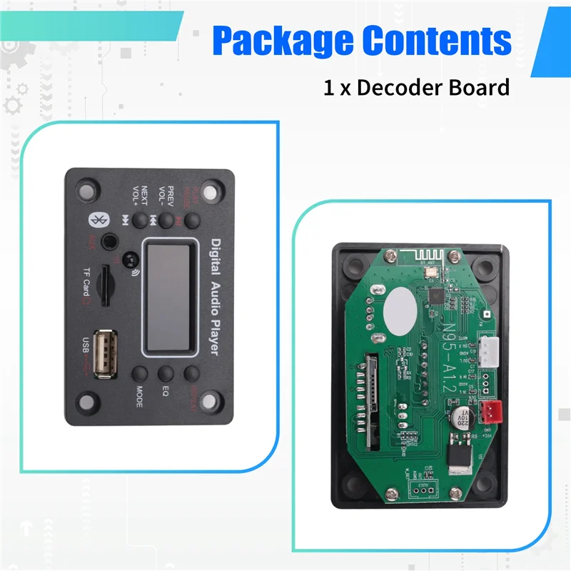 A19E-1 Stuks Bluetooth Module Auto Audio Mp3 Decoder Bluetooth Mp3 Decoder Eindversterker Board Externe Microfoon Functie