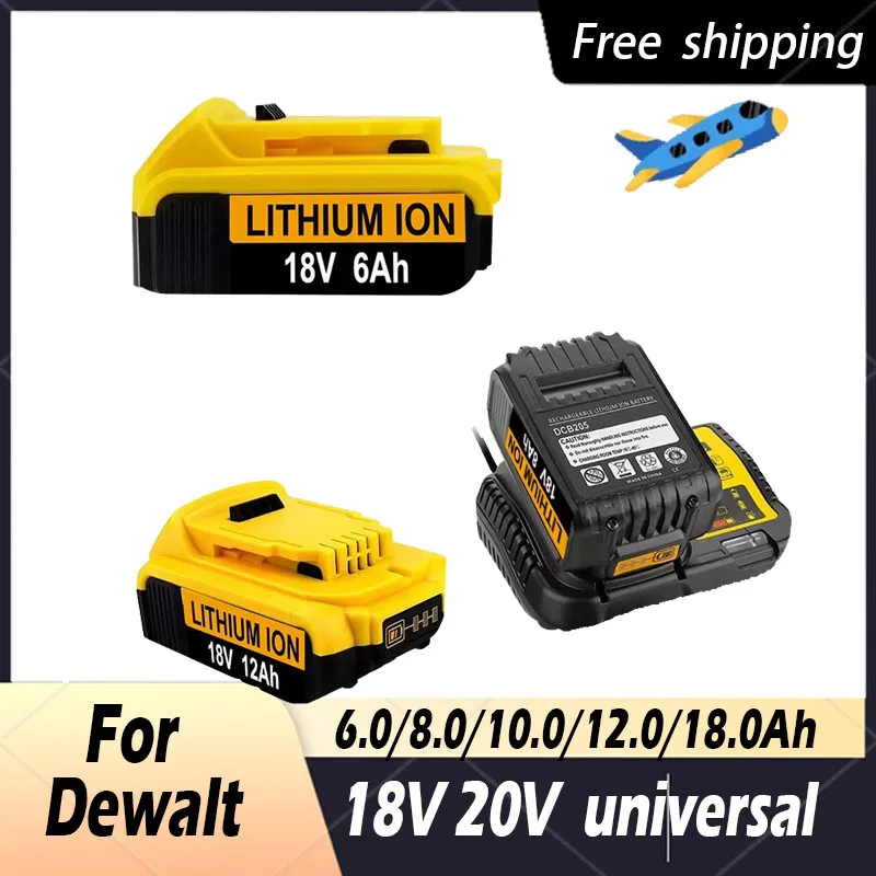 For dewalt 20V 6.0Ah Rechargeable battery for Dewalt Cordless screwdriver drill Screw gun wrench impact batteries DCB200 DCD790