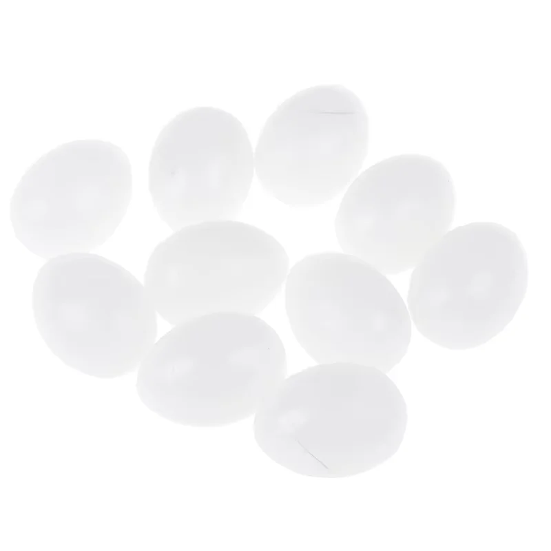 10pcs/lot Pigeon False Eggs Filled White Plastic Simulation For Hatch Breeding Supplies