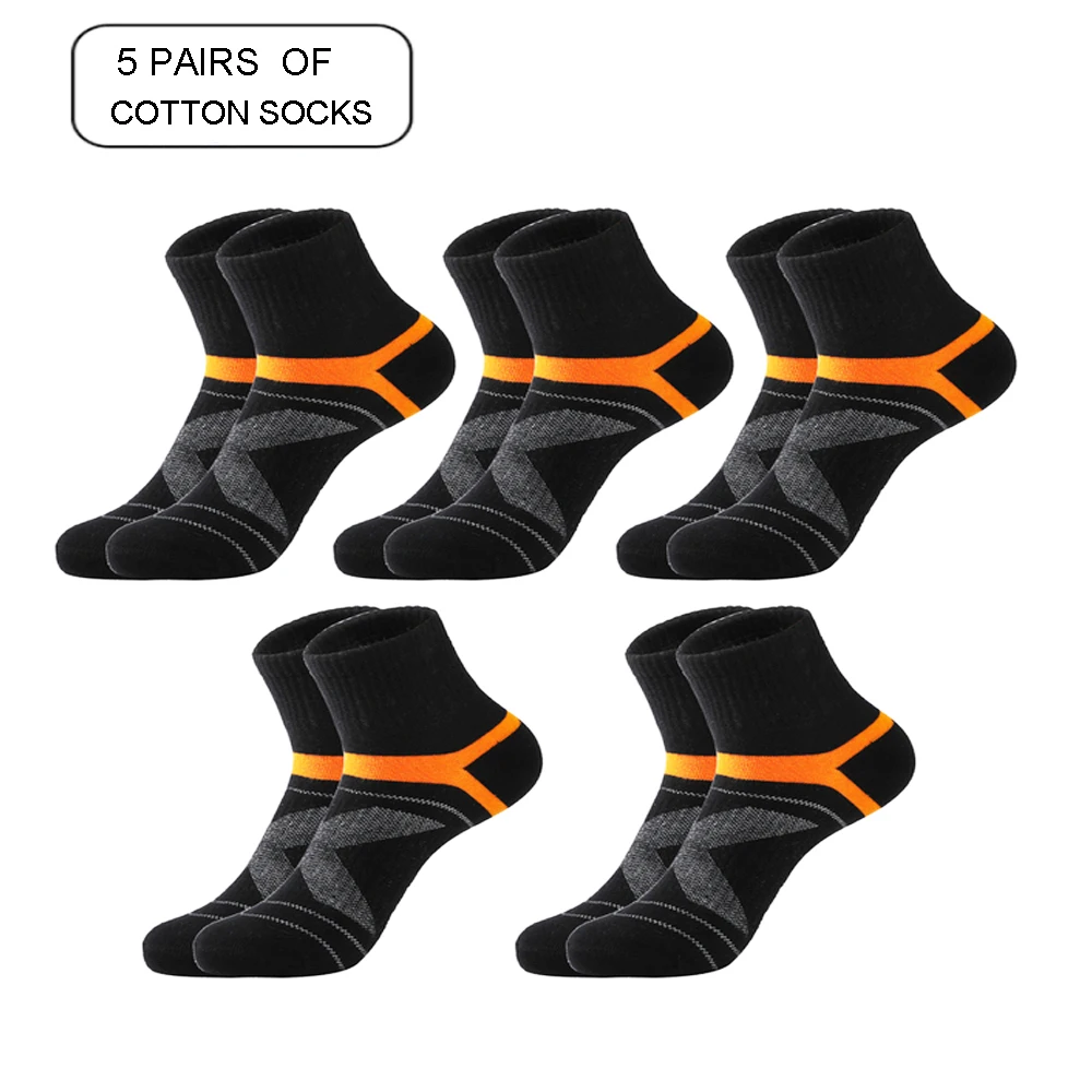 5 Paar schwarze dunkelgraue Herrensocken, hochwertige, lässige Outdoor-Sportsocken, geeignet für Schweißabsorption und atmungsaktive Socken