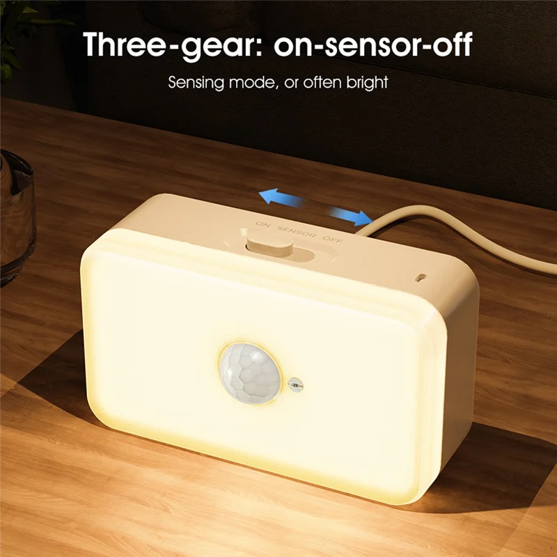 A44Z-PIR Night Light Intelligent Human Body Sensor Lamp Home Aisle Cabinet Bedroom Typec Plug-In LED Bedside Night Light