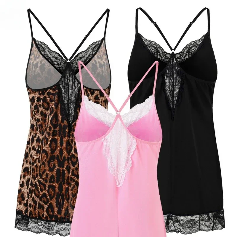 Sexy Lingerie Lace Backless Women's Pajamas Sexy Leopard Print Underwear Pajamas for Women Sexy Nighties Lingerie Erotic Outfits