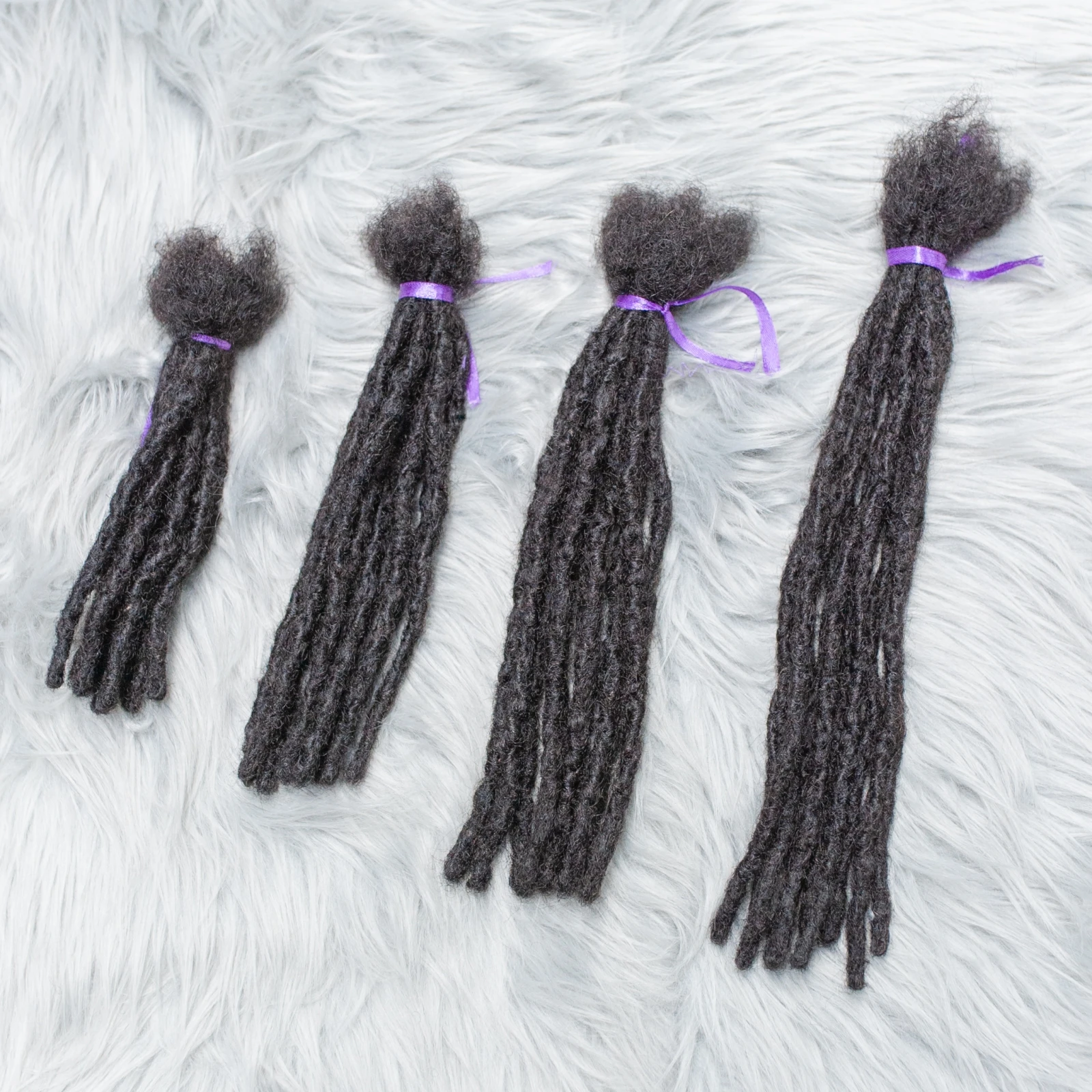 1B# Inter Locs 100% Boho Braids Human Hair Dreadlock Extensions Raw Brazilian Hair Full Handmade Real Loc Extensions 6-20 Inches