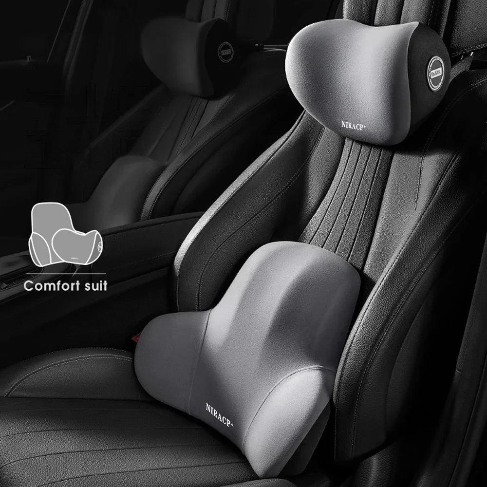 NEW Memory Foam Car Neck Pillow Protective Lumbar Back Support Breathable Car Headrest Cushion Relieve Stress Car Seat Pillow