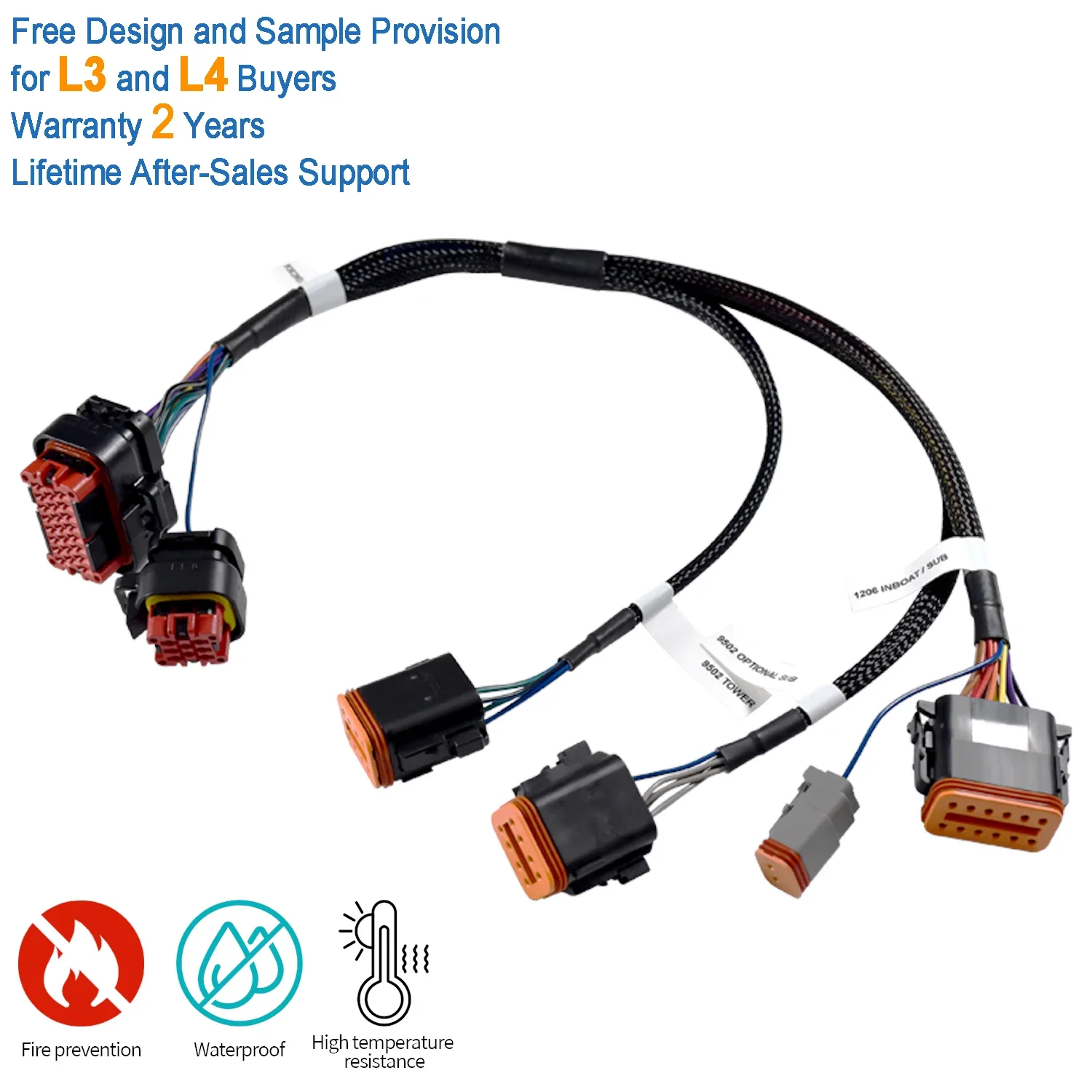 OEM 16 Circuit Auto Radio Cable Harness PVC ISO Stereo Plug for Corolla Avalon FJ Cruiser All Models for Car Amplifier