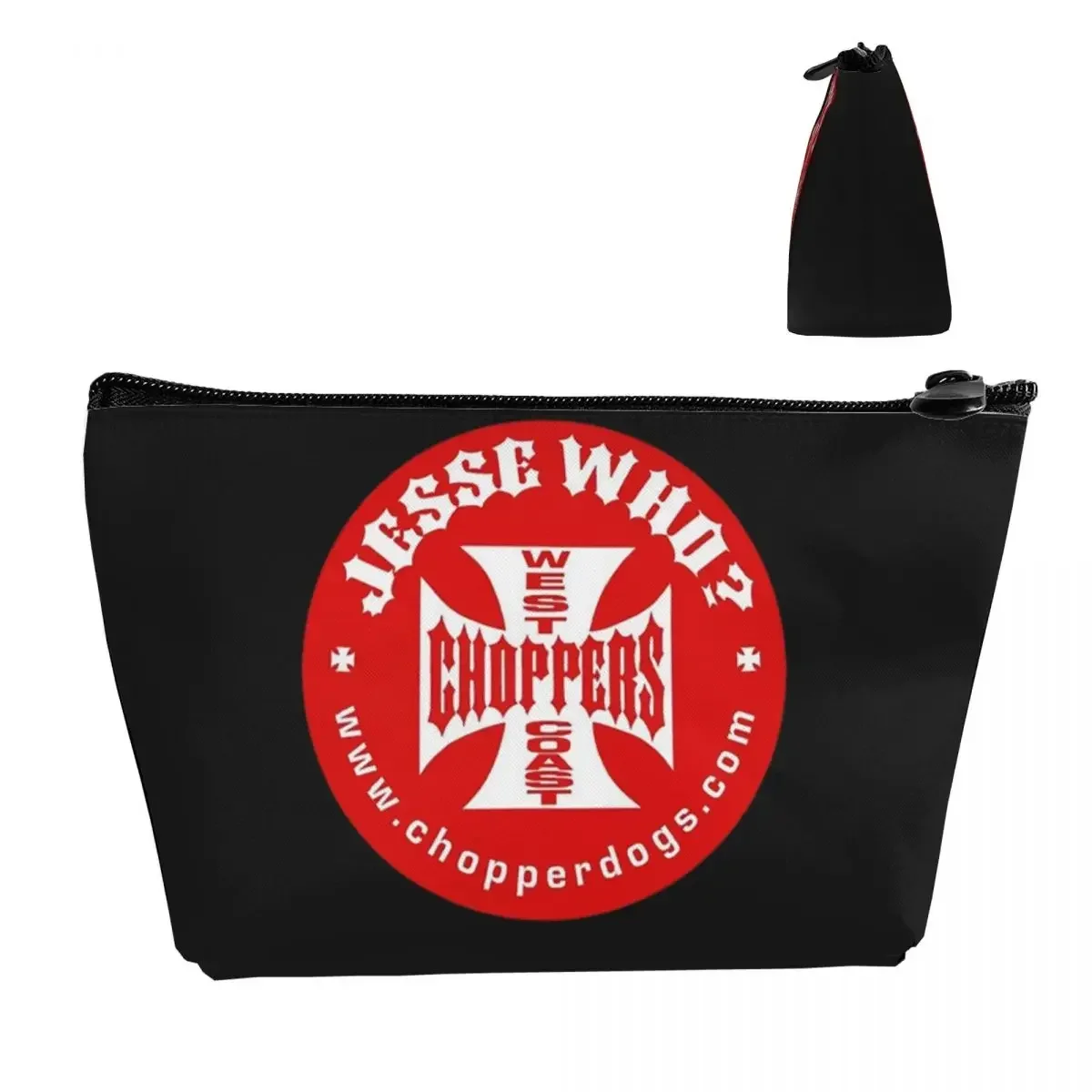 Personalized West Coast Iron Cross Choppers Women Cosmetic Bag Travel Makeup Organizer Pouch Toiletry Storage Dopp Kit Case